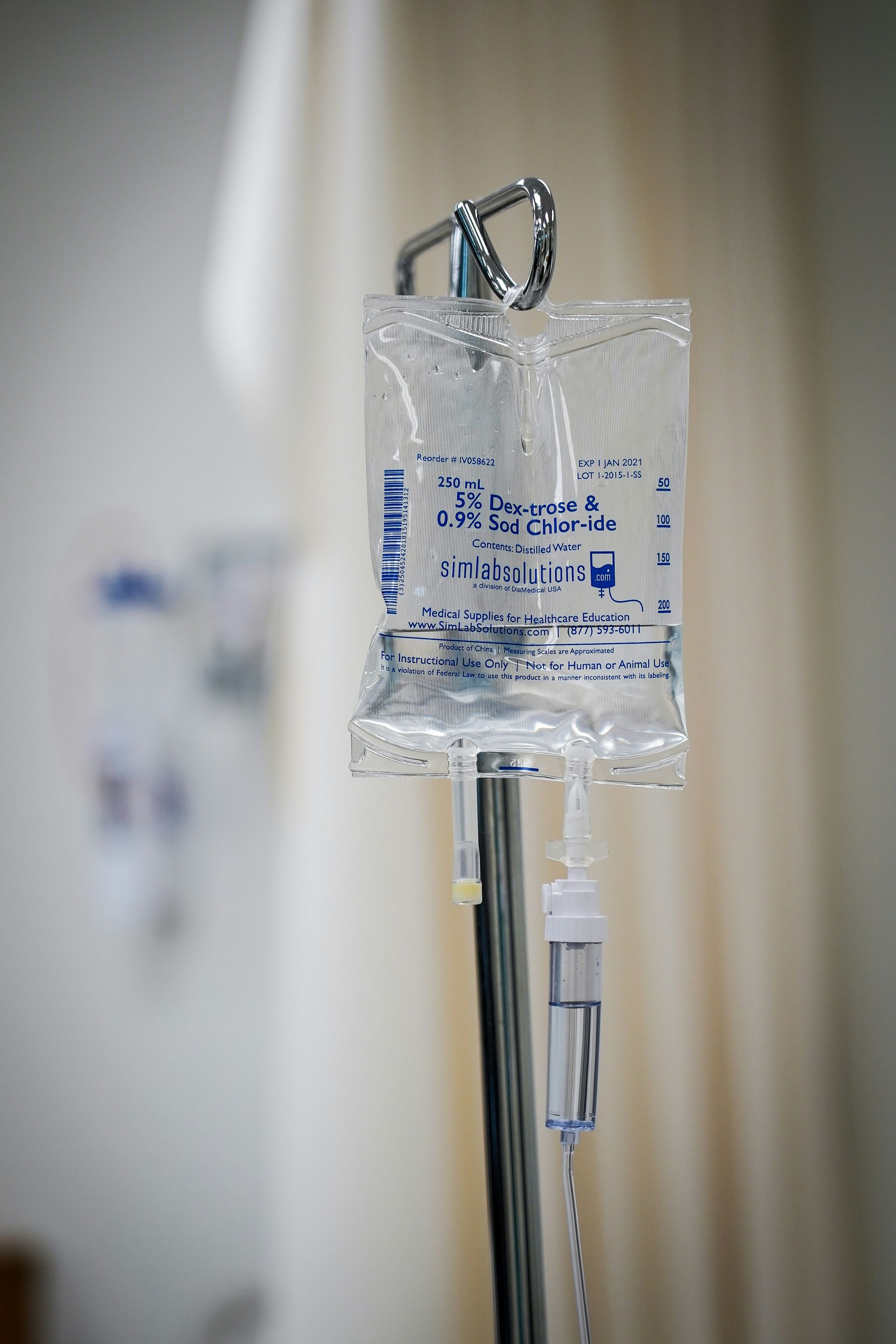 a medical device attached to a metal pole